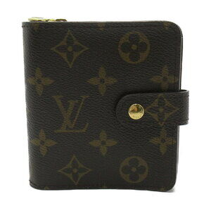 Louis Vuitton Compact Zip Bifold Wallet Canvas Monogram Brown